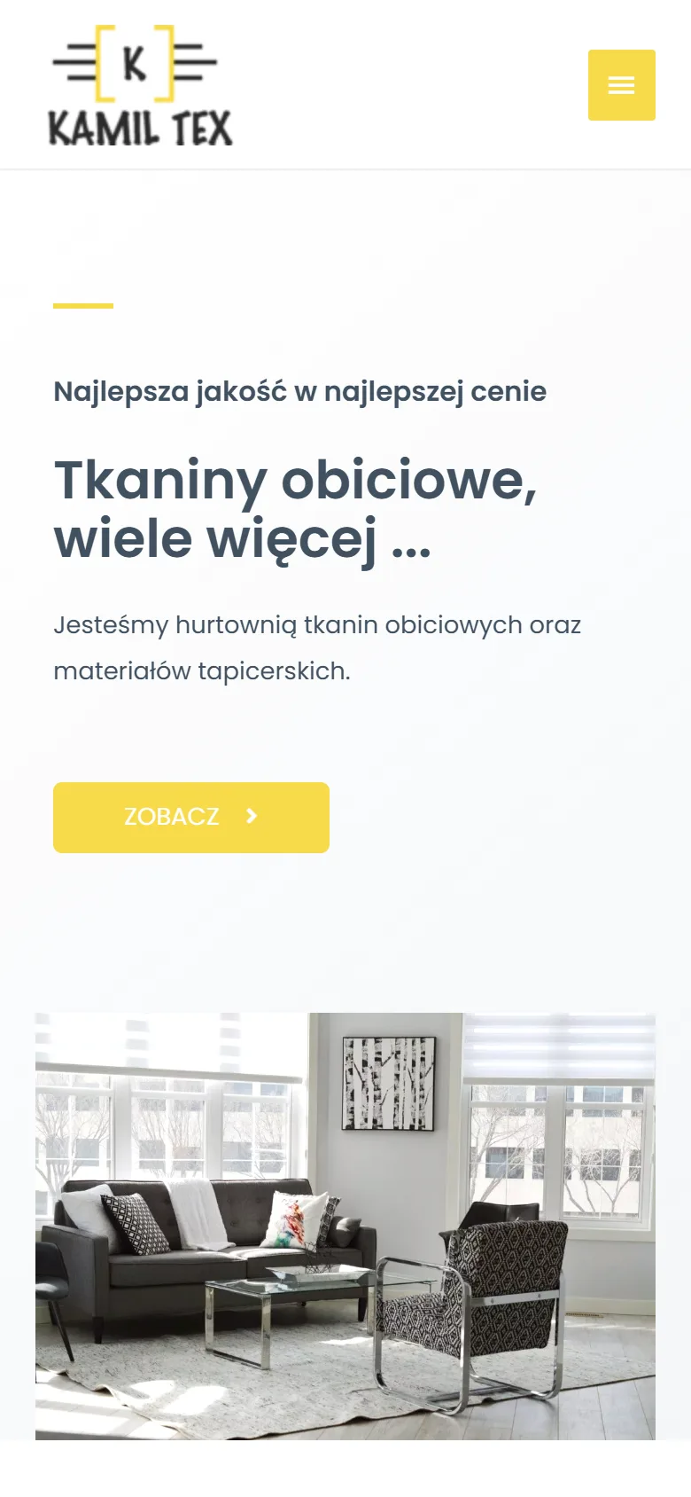 Kamiltex — widok na telefonie