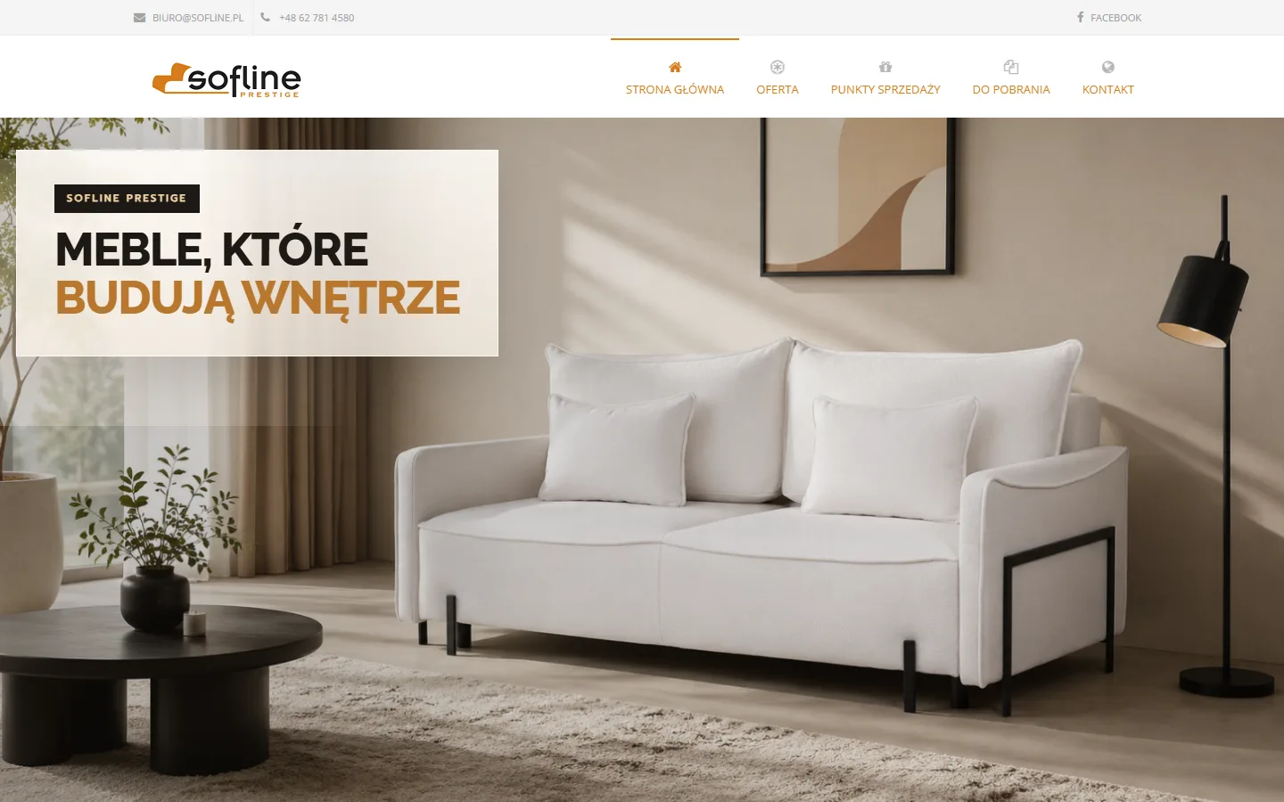 Sofline — strona główna na komputerze
